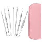 Zeaye 7 In 1 Pickel Mitesserentferner Extraktor Tool Kit, Werkzeugbehandlung für Makel Whitehead Akne Entfernen und risikofreie Nasengesichtshaut mit (Rosa)