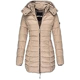 Damen Jacke Steppjacke Übergangsjacke mit Kapuze Mantel Daunenjacke Winterjacke Warme Jacke Lang Warm Steppmantel Outdoorjacke Outdoor Leichte Daunenjacke Softshelljacke mit T