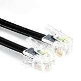 CSL - 10m Telefonkabel Modularkabel Westernanschlusskabel mit 2xRJ11 6P4C 4-polig belegt 1 zu 1 - DSL - ISDN - Modem -NTBA -UAE genormte RJ-Steckverbindung