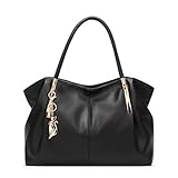 BUKESIYI Damen Tasche Handtasche Umhängetasche Schultertasche Frauen Kulturbeutel Weekender Klein PU Leder CCDE77218 Schw