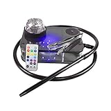 Moderne Acryl Huka Komplette Kit Portable Shisha Nargile Rauchen Wasserpfeife Mit Fernbedienung Led-licht-box (schwarz) Home Kitchen T