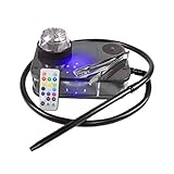 Moderne Acryl Huka Komplette Kit Portable Shisha Nargile Rauchen Wasserpfeife Mit Fernbedienung Led-licht-box (schwarz) Home Kitchen T