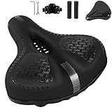 MLIAIMCE Fahrradsattel,Oversize Hohe Rebound Memory Foam Fahrradsitz,Bequem Wasserdicht Atmungsaktiv Fahrrad Sattel Hohl Ergonomisch MTB Sattel Herren Damen 27 * 23