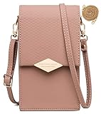 HAIWILL Handy Umhängetasche Leder Handytasche Kleine Crossbody Geldbörse Mini Handytasche zum Umhängen Handy Tasche für iPhone 12/11/XR/Xs, Samsung Galaxy S10/S9/S8, Handy bis zu 6.5'' (2021 Braun)