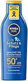 NIVEA SUN Sonnenmilch mit verbesserter Formel für Kinder, Lichtschutzfaktor 50+, 200 ml Flasche, Kids Schutz & Pfleg