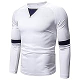 QWERD Herren T-Shirt Langarmshirt Top Herren Kontrast Beiläufiges dünnes langärmliges T-Shirt Hemd Herren Slim Fit Sweatshirt Raglan T-Shirt Männer Rundhals Pullover Pulli Hemd Shirt Ob
