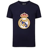 Real Madrid - Jungen T-Shirt mit Vereinswappen - Offizielles Merchandise - Dunkelblau - 12 J