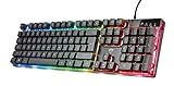 Trust Gaming GXT 835 Azor Gaming Tastatur mit Beleuchtung Deutsches QWERTZ Layout, Tastaturlayout in Originalgröße, 3 LED-Farbmodi, Anti-Ghosting, 12 Multimedia-Funktionstasten, PC/Laptop