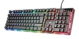 Trust Gaming 23821 GXT 835 Azor Gaming Tastatur mit Beleuchtung Deutsches QWERTZ Layout, Tastaturlayout in Originalgröße, 3 LED-Farbmodi, Anti-Ghosting, 12 Multimedia-Funktionstasten, PC/Laptop