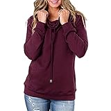 NIUYAN Pulli Damen Hoodies Damen Pullover Kapuzenpullover Sweatshirt Pulli Longsleeve Tops Doppelte Kapuzenpulli Casual Damen Kapuzenpullover Langarm Lace Up Hooded Sweatshirt Lässig Hoody Pulli Top