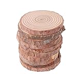 DROHOO 10 Pcs/Beutel Naturholzscheiben Platte Runde Holzspäne Scheibe Für DIY Handwerk Ornament Requisiten Haushalt Untersetzer,H