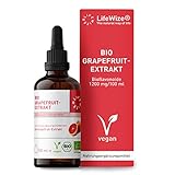 LifeWize® Bio Grapefruitkernextrakt hochdosiert mit 1200mg /100ml - Vegan, Biozertifiziert & ohne unerwünschte Z