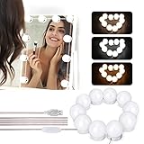 LED Spiegelleuchte, Winzwon Hollywood-Stil 10 Pcs Schminktisch Leuchte Schminklicht Spiegellampe Make-up Lampe Spiegel Lichter Set für Kosmetikspiegel, Schminktisch/Badzimmer Spiegel (Ohne Spiegel)