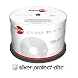 Primeon 2761204 DVD-R Rohlinge (16x Speed, 4.7GB, 120 Min, 50er Spindel), silb