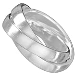 Vinani 3er Ring Wickelring mattiert drei Ringe beweglich Sterling Silber 925 Größe 60 (19.1) Dreierring RSM60