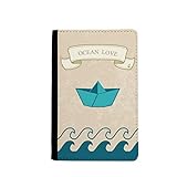 beatChong Papier Falten Boot Ozean-Liebe Meer Segeln Pass-Halter Travel Wallet Abdeckungs-Fall Karten-Geldb