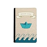 beatChong Papier Falten Boot Ozean-Liebe Meer Segeln Pass-Halter Travel Wallet Abdeckungs-Fall Karten-Geldb