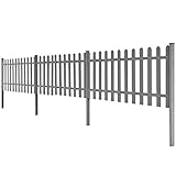 vidaXL 3X Lattenzaun WPC 6m 80cm Grau Gartenzaun Friesenzaun Zaun Z