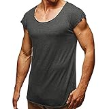 CICIYONER Herren Tshirts Sommer Männer Casual Oansatz Sport Loose Plain Kurzarm T-Shirt Top Bluse Weiß Weinrot Schwarz Rot Dunkelgrau S M L XL XXL