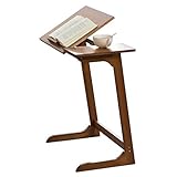 Kleiner Tisch Beistelltisch Couchtisch Beistelltisch End Sofa Beistelltisch,Bambus Snack Laptop Tisch,C-Förmiger Mini Nachttisch Akzent,Für Wohnzimmer,Schlafzimmer (Color : Brown)