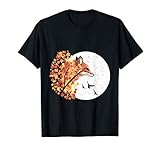 Fuchs Vollmond Herbst Mond Baum Vogel T-S