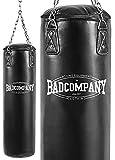 Bad Company Boxsack inkl. Heavy Duty Vierpunkt-Stahlkette I Vinyl Punching Bag, gefüllt I 120 x 35