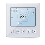 KETOTEK Fußbodenheizung Thermostat WiFi für Warmwasser 3A, Alexa Echo/Google Home/Tuya Smart Life APP Kompatibel, Intelligente Thermostat Wasser Fussbodenheizung Raumthermostat Weiß