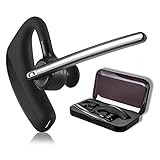 Bluetooth Headset 4.1 für Handy mit Mikrofon zum Telefonieren 2 Handys Geräte Business Auto Büro Etui universal iPhone 12 11 8 XS 7 6 Plus Samsung Galaxy S21 S20 FE S10 S8 S9 Huawei P20 P30 happy