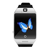 Smartwatch Q18 Smart Uhr Telefon Bluetooth Uhr Unterstützung SIM TF Karte Kamera HD Touch Screen Armbanduhr Kompatibel mit Android Smartphone_Colorful (3-Silber)
