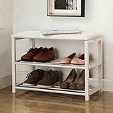 JUNYYANG-Schuhständer Schuhregal Carbon Steel Einfacher Schuh-Zahnstangen- Regal Mehrschichtige Ersatzschuh Bench Multifunktions Storage Rack