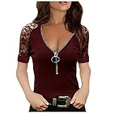 Herbst Oberteile Damen t-Shirts Damen Oversize topwings Party top boysens Strickjacke Katze t Shirt Damen Store Damen Oversize Bluse Longshirt Damen Kurzarm Chiffon b