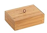 WENKO Bambus Box Terra L mit Deckel - Aufbewahrungsbox, Badkorb, Bambus, 22 x 7 x 15 cm,