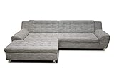 DOMO collection Morton Ecksofa | Sofa mit Schlaffunktion in L-Form, Eckcouch mit Bett, weiß-grau, 304x200x84
