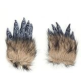 thematys Böser Wolf Klauen Krallen Handschuhe Maske - perfekt für Fasching, Karneval & Halloween - Kostüm für Erwachsene - Latex, Unisex Einheitsgröß