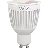 Smartes LED-Leuchtmittel von WiZ; Kolbenform GU10, weiß + farbig, WLAN-schaltbar. Dimmbar; 64.000 Weißschattierungen + 16 Mio. Farben. Kombinierbar mit Amazon Alexa und Google H