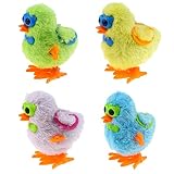 Qihuyi Aufziehspielzeug Uhrwerk Huhn | Nettes Simulations-Huhn-Walking-Jumping-Fuzzy-Küken-Uhrwerk-Spielzeug für Kleinkind | Tiergeschenke für Kinder Weihnachten Geburtstag Party F