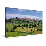 Premium Textil-Leinwand 90 x 60 cm Quer-Format San Gimignano | Wandbild, HD-Bild auf Keilrahmen, Fertigbild auf hochwertigem Vlies, Leinwanddruck von LianeM