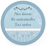 24 PERSONALISIERTE runde Etiketten mit Motiv: Hellblau - Ihre Aufkleber online selbst gestaltet, g