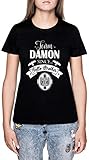 Team Damon Since Hello Brother Schwarz T-Shirt Damen Kurzarm Black T-Shirt Women'