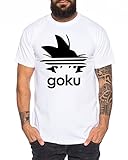 Adi Goku Herren T-Shirt Dragon Master Son Ball Vegeta Turtle Roshi Db, Farbe:Weiß;Größe:L