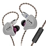 CCA C10 IEM High Definition-Kopfhörer, 10 Hybrid-Treiber, In-Ear-Kopfhörer, HiFi Bass In-Ear-Kopfhörer mit ergonomischem Komfort-Design Violett mit Mik