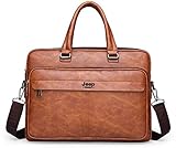 GHJL Leder Aktentasche Für Herren Umhängetasche Handtaschen Attache Case Business Schultertasche 14'Laptoptasche Notebooktasche Businesstasche Aktenkoffer (Color : A, Size : 14inch)