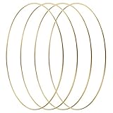 LIHAO 4 Stück 30cm Gold Metallring Kranz Ringe Hängedekoration Ringe Floral Hoops Ringe Kranz für DIY Handwerk Traumfänger Hochzeit Deko zum basteln…