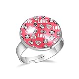 Edelstahl-Ringe für Damen und Herren, Panda, R