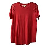 Michael Kors Women's Basics Tee Shirt Top, Sangria, M