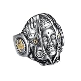 ANAZOZ Ring Unisex 25MM Bandring Chinoiserie Retro Edelstahl Verlobungsring Herren Ring Größe 54 (17.2) bis 67 (21.3)