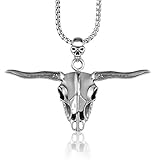 BAIYAN Hiphop Halskette， Halskette Anhänger Schmuck Männer Persönlichkeit Alternative Dominierende Bull Kopf Anhänger Anhänger Totem Bull Teufel Halskette Halskette Geburtstagsgeschenk