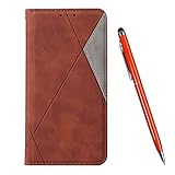 TOUCASA Kompatibel mit Xiaomi Mi CC9 Pro/Note 10 Pro Hülle, Handyhülle Brieftasche PU Leder Flip Case [Ständer Kartenfach] [Taktile Stitching] Handytasche Klapphülle Schutz Lederhülle (Braun)