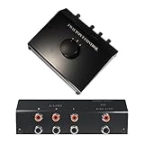 Audio RCA Umschaltbox Switch Controller, 3 Cinch IN Eingang Buchse Kupplung weiblich, 1 Cinch OUT Ausgang Buchse Kupplung weiblich, Schw