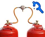 Automatische 50 mbar Zweiflaschenanlage für 3/5/ 11 kg Propangasflaschen/Gasflaschen (Flaschenanlage, Druckminderer, Propangas Flüssiggas Kleinflaschenanlage) für Gewächshausheizung